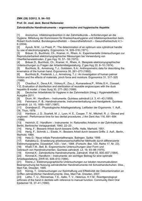 ZMK (28) 3/2012, S. 94–103 Prof. Dr. med. dent. Bernd Reitemeier ...