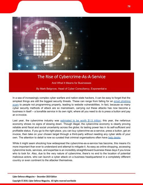 Cyber Defense eMagazine December 2019