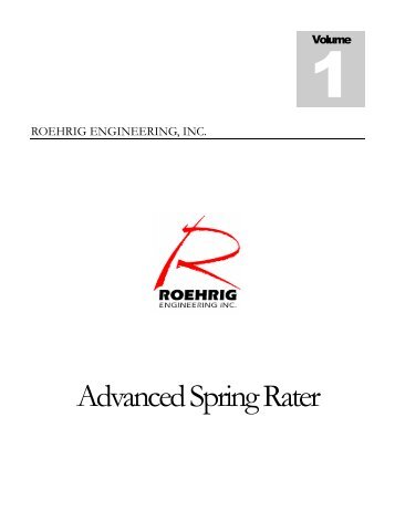 Advanced Spring Rater - Roehrig Engineering