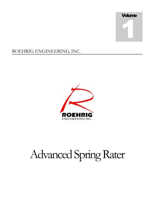 Advanced Spring Rater - Roehrig Engineering