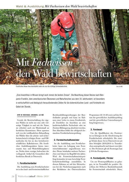 Waldverband Aktuell - Ausgabe 2019-04