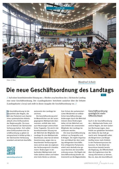 Landtagskurier, Ausgabe 8/2019