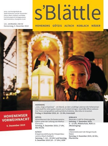 s'Blättle Nr. 49 - Do, 2. Dezember 2019
