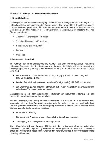 Anhang 3 zu Anlage 14 - Hilfsmittelmanagement I. Hilfsmittelkatalog ...