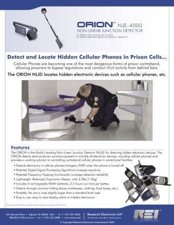 Detect and Locate Hidden Cellular Phones in Prison Cells...