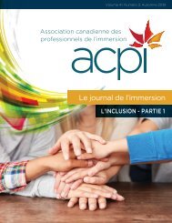 Le journal de l’immersion - L’INCLUSION - PARTIE 1