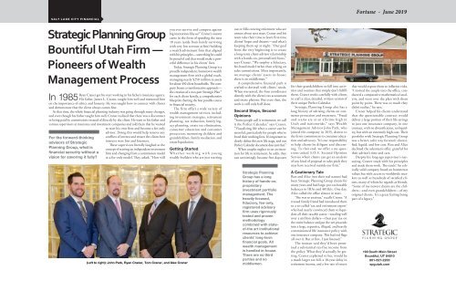 Strategic Planning Group Bountiful Utah Firm