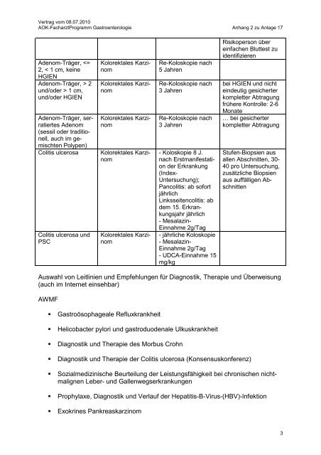 Vertrag zur Versorgung im Fachgebiet der Gastroenterologie in ...