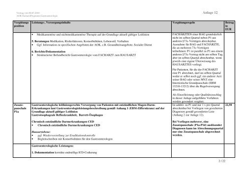 Vertrag zur Versorgung im Fachgebiet der Gastroenterologie in ...