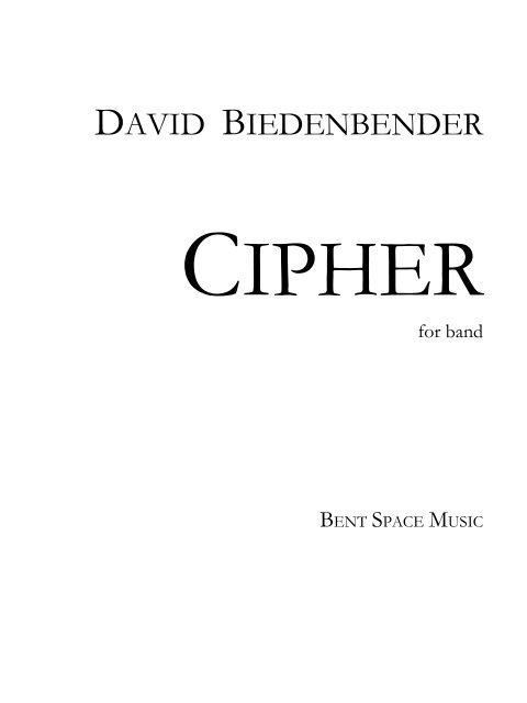 Cipher-David Biedenbender 