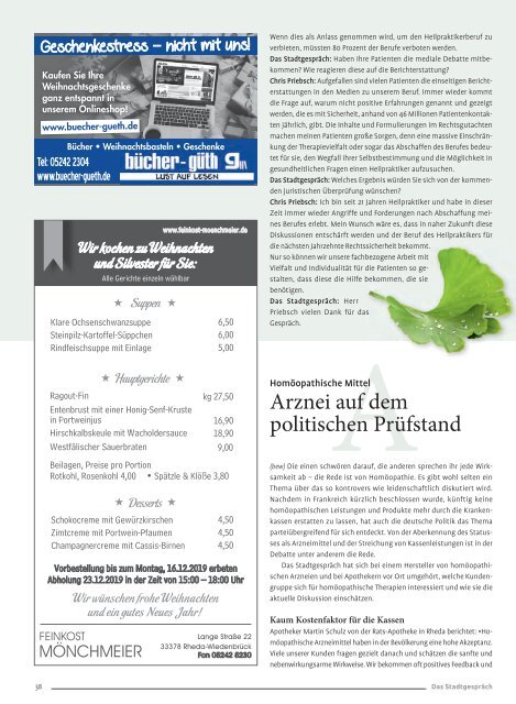 Das Stadtgespräch Rheda-Wiedenbrück Ausgabe Januar 2020