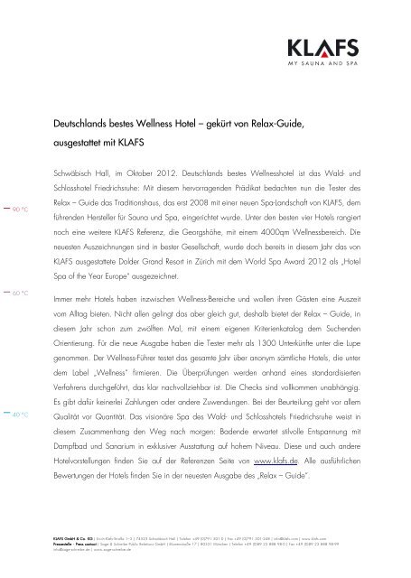 Download als PDF - Klafs Saunabau GmbH & Co. KG