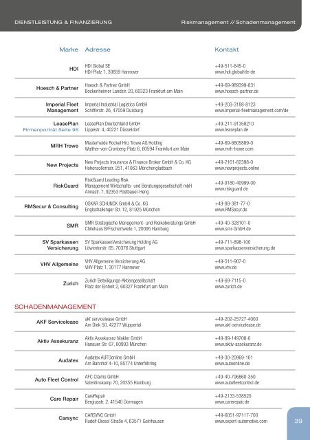 WHO IS WHO - Pkw-Flottenmarkt im Überblick: Hersteller, Produkte und Dienstleister