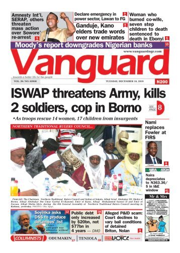 10122019 - ISWAP threatens Army, kills 2 soldiers, cop in Borno