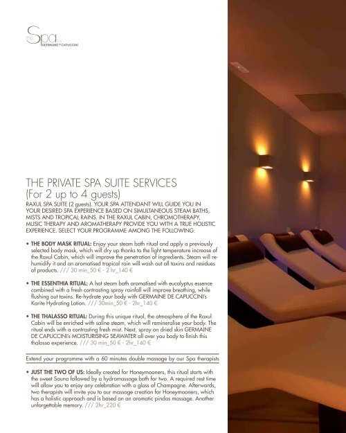 Spa Menu - Daios Cove Luxury Resort Crete