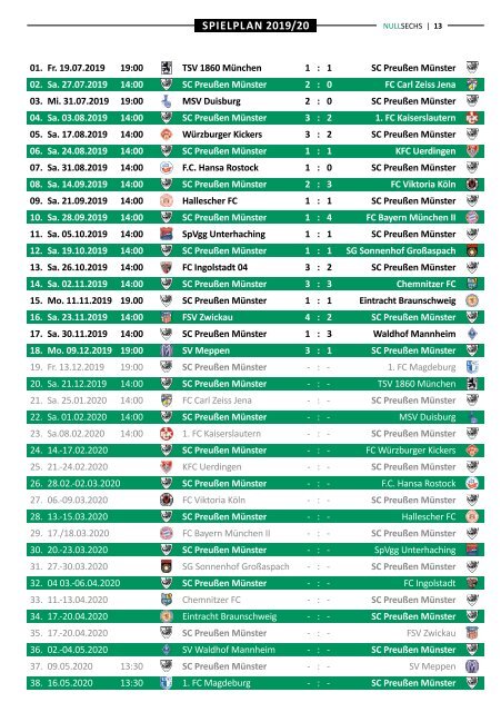 nullsechs Stadionmagazin - Heft 6 2019/20