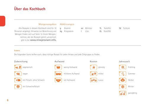 Reiseproviant - Das Kochbuch für Gruppen 