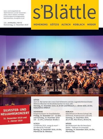 s'Blättle Nr. 50 - Do, 12. Dezember 2019