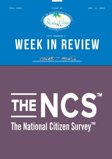 City of Palm Coast Week in Review - Issue 05 - Dec. 9 - 2019