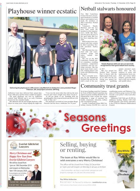 Ashburton Courier: December 12, 2019