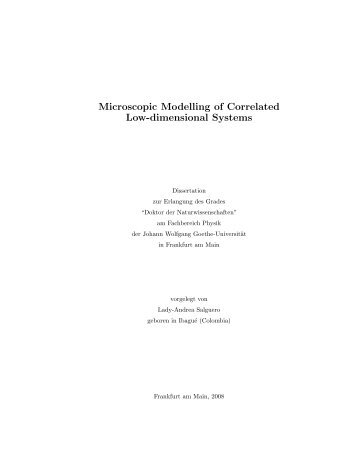 Microscopic Modelling of Correlated Low-dimensional Systems