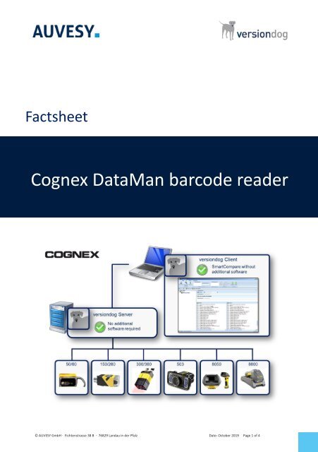 Factsheet - Cognex DataMan barcode reader