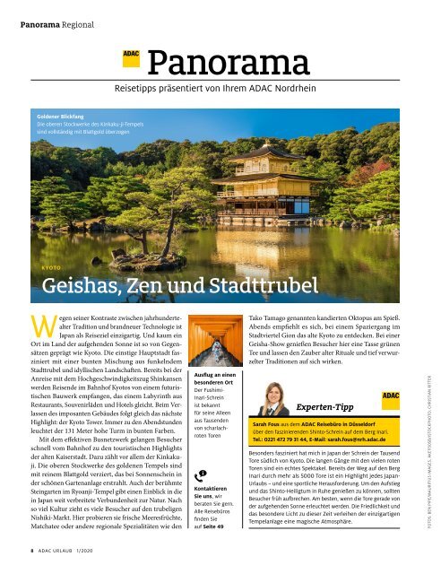 ADAC Urlaub Januar-Ausgabe 2020 Nordrhein