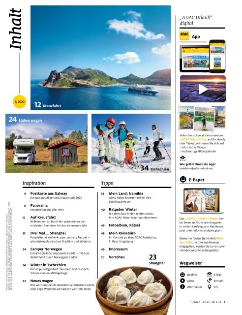 ADAC Urlaub Januar-Ausgabe 2020 Südbayern