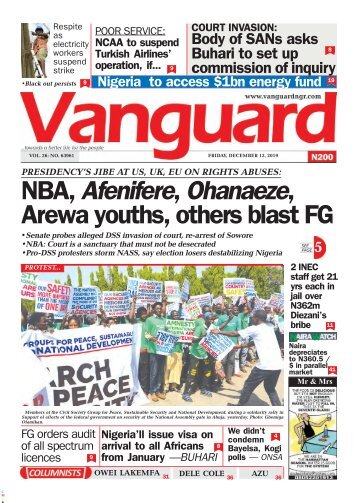 13122019 - NBA, Afenifere, Ohanaeze, Arewa youths, others blast FG