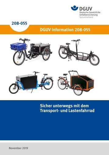 "Sicher unterwegs mit dem Transport- und Lastenfahrrad" - DGUV Information 208-055