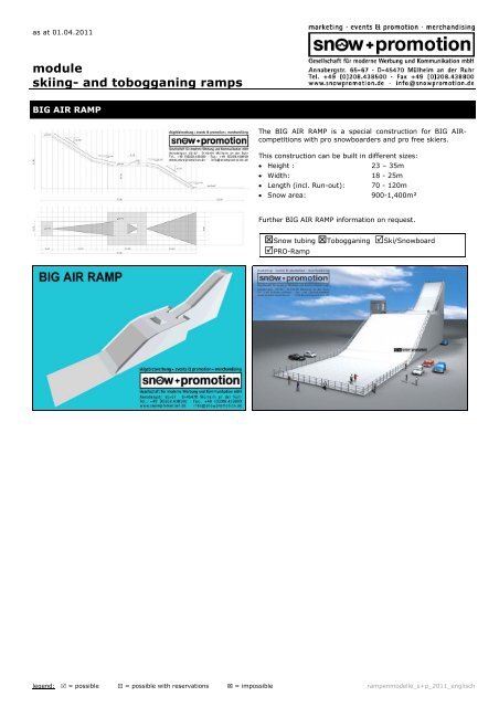 Further information and ramp types - Snow+Promotion