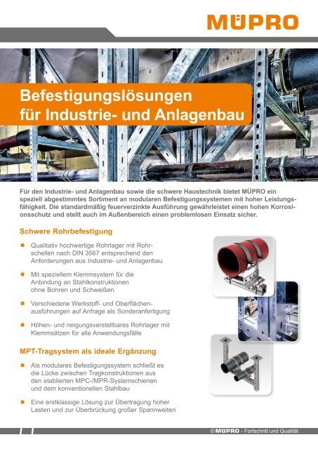 MÜPRO Befestigungslösungen Industrie- und Anlagenbau AT