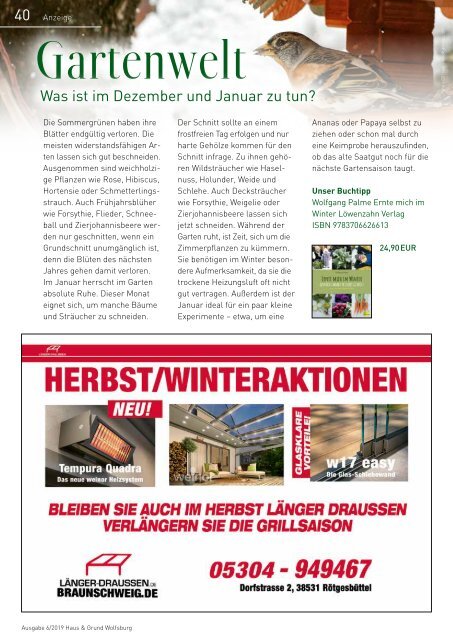 Haus & Grund Wolfsburg und Umgebung e.V. Ausgabe 06/2019 Dezember 2019