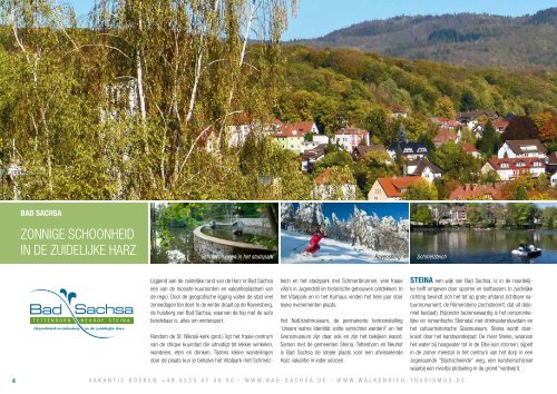 Urlaubsmagazin Bad Sachsa und Walkenried 2020 - Uw vakantie Bad Sachsa 2020, NL 