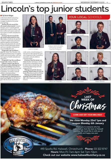 Selwyn Times: December 18, 2019