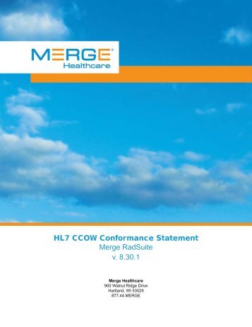 HL7 CCOW Declaration of Conformance 8.30.1 - Merge Healthcare