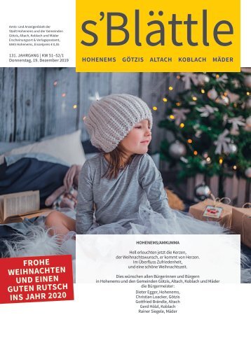 s'Blättle Nr. 51 - Do, 19. Dezember 2019
