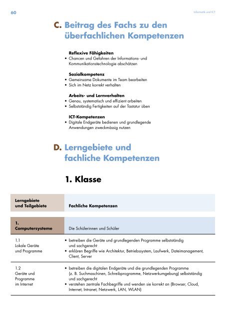 Kantonsschule Seetal, Lehrplan Untergymnasium, gültig ab Schuljahr 2019/20