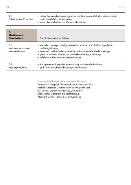 Kantonsschule Beromünster, Lehrplan Untergymnasium, gültig ab Schuljahr 2019/20