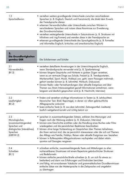 Kantonsschule Beromünster, Lehrplan Untergymnasium, gültig ab Schuljahr 2019/20