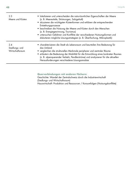 Kantonsschule Beromünster, Lehrplan Untergymnasium, gültig ab Schuljahr 2019/20