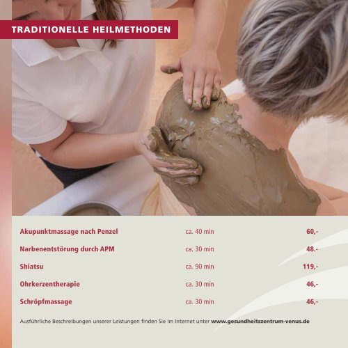 Gesundheitszentrum Venus - Parkhotel Bad Griesbach - Aktuelle Preisliste