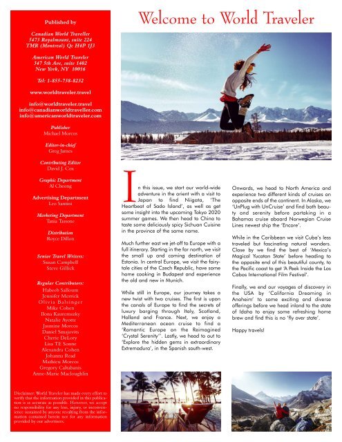 Canadian World Traveller Winter 2019-20 Issue