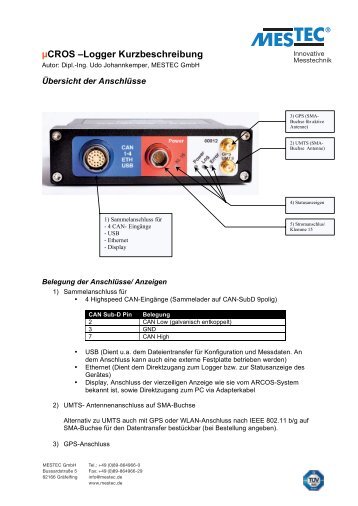 CROS –Logger Kurzbeschreibung - Mestec