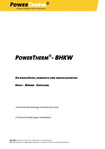 POWERTHERM ® - BHKW Die regelfähige, kompakte und