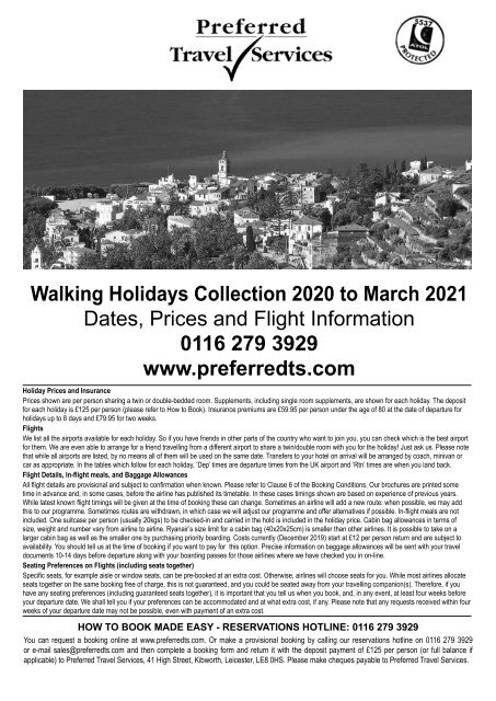 Walking Holidays 2020