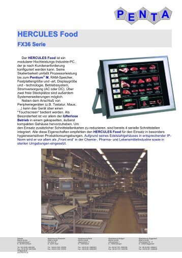 Technische Daten FX36 Serie - Integer Solutions