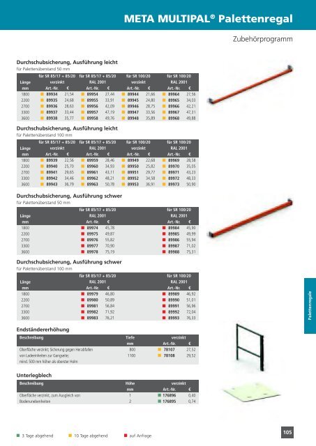 Lagertechnik-Bestellkatalog - META REGALE