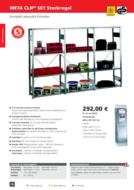 Lagertechnik-Bestellkatalog - META REGALE