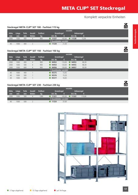 Lagertechnik-Bestellkatalog - META REGALE